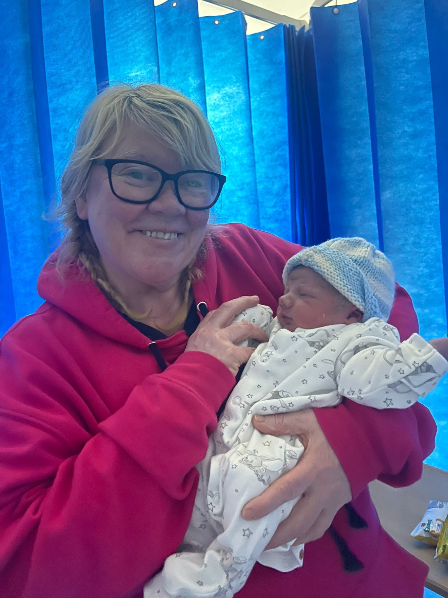 Lorraine Wilby with her new grandson