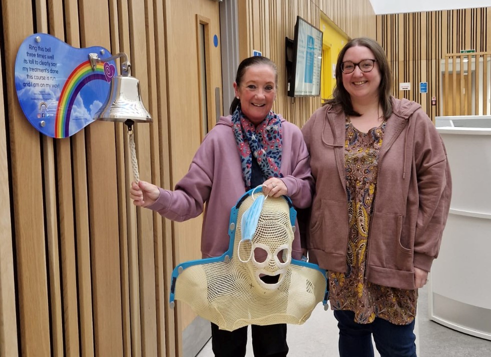 Beverley Joyce ringing a Clatterbridge Milestone Bell with her daughter Kim